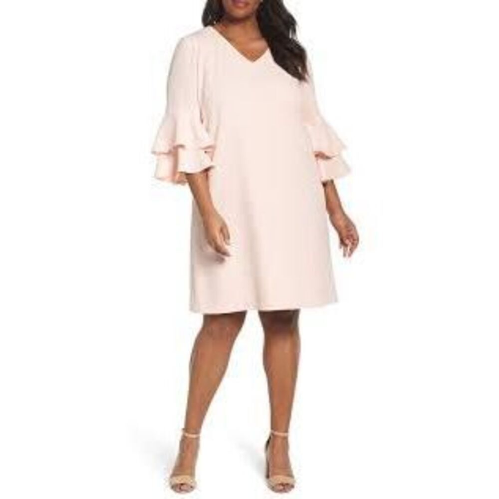 Women's XXL Dress  V-Neck Bell Sleeve Shift Dress Mini Dress lightweight light p